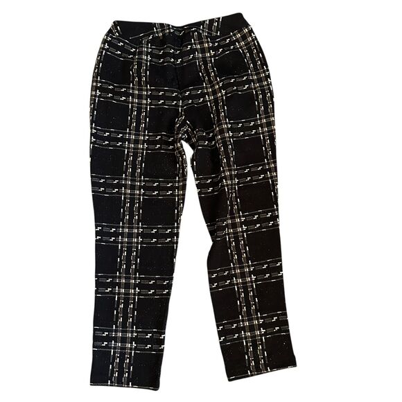 Habitat Black, Brown and White Plaid Pull On Straight Leg Pants Pockets Size M - Picture 2 of 8
